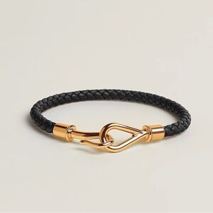 NWT - Hermes Jumbo H bracelet - Noir with Gold Hardware - T1 Size